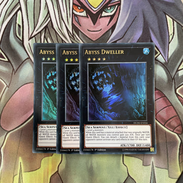 DUDE-EN016 x3 Abyss Dweller Ultra Rare Excellent Condition Yugioh