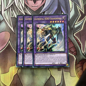 DUPO-EN004 x3 Elemental HERO Grandmerge Ultra Rare Excellent Condition Yugioh