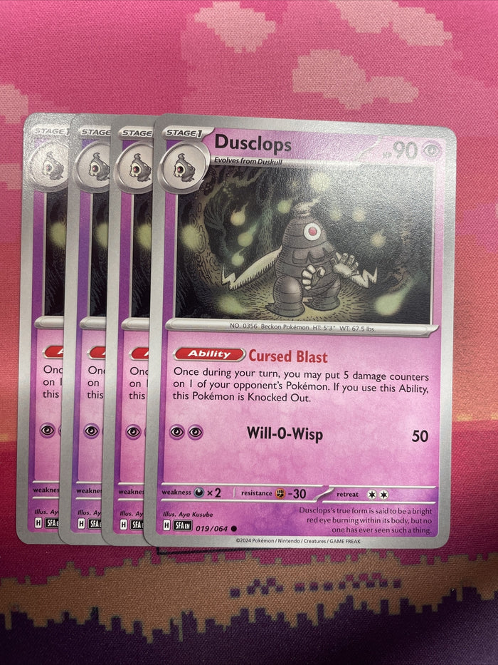Pokemon Card x4 Dusclops Shrouded Fable 019/064 Common NM