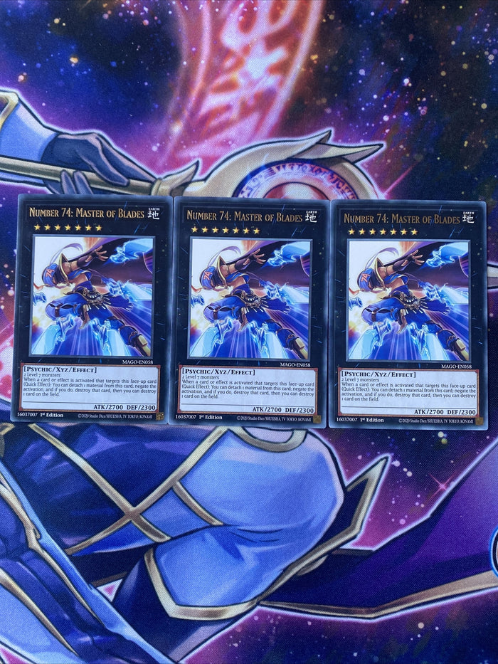 MAGO-EN058 x3 Number 74: Master Of Blades Yugioh Playset