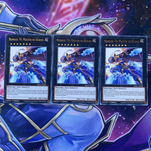 MAGO-EN058 x3 Number 74: Master Of Blades Yugioh Playset