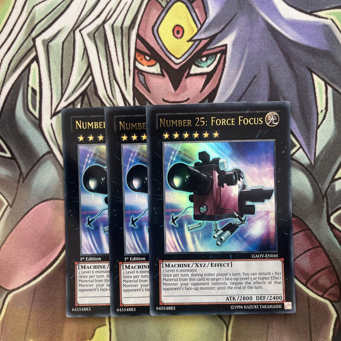 GAOV-EN045 x3 Number 25: Force Focus Ultra Rare Excellent Condition Yugioh