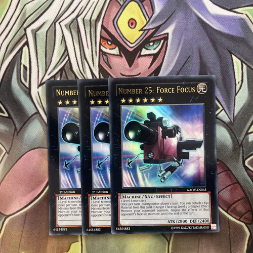 GAOV-EN045 x3 Number 25: Force Focus Ultra Rare Excellent Condition Yugioh