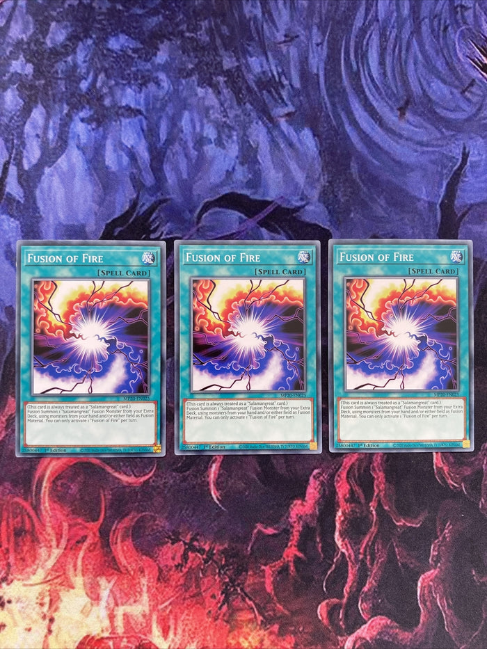 MP20-EN025 3 x Fusion of Fire 1st Edition YuGiOh NEW