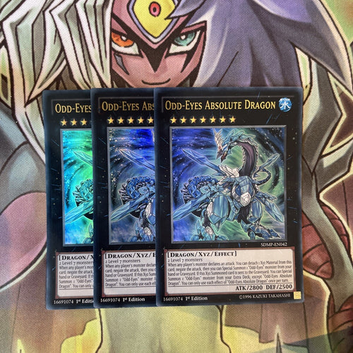 SDMP-EN042 x3 Odd-Eyes Absolute Dragon Ultra Rare Excellent Condition Yugioh