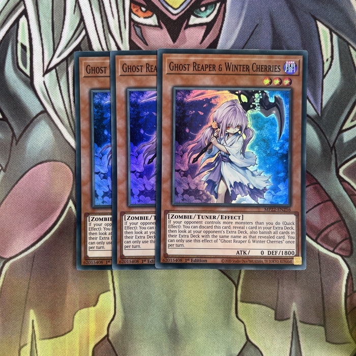 MP22-EN256 x3 Ghost Reaper & Winter Cherries Super Excellent Conditon Yugioh