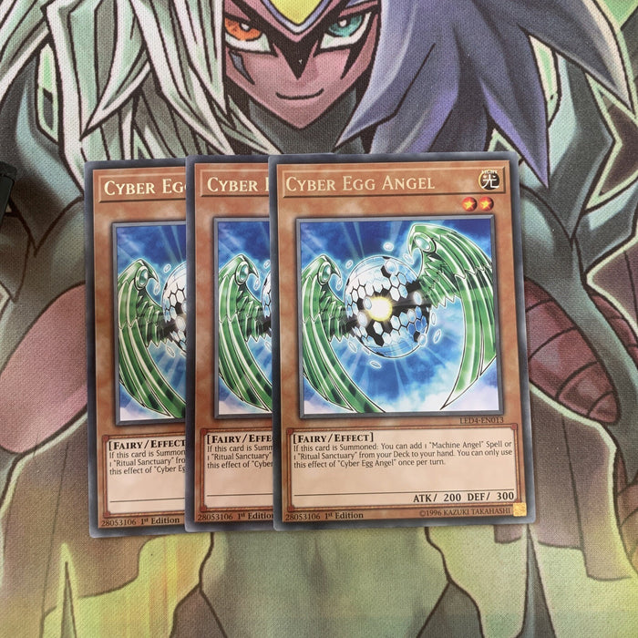 LED4-EN013 x3 Cyber Egg Angel Rare Excellent Condition Yugioh