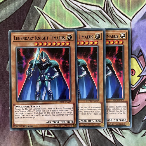 LEDD-ENA07 x3 Legendary Knight Timaeus Yugioh Playset