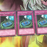 ston-en056 YUGIOH 3 x Ritual Sealing Mixed Editions Near Mint/Excellent Common