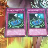 ston-en056 YUGIOH 3 x Ritual Sealing Mixed Editions Near Mint/Excellent Common