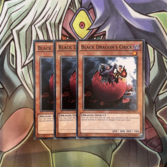 OP03-EN017 Black Dragon's Chick Common x3 Excellent Condition Yugioh