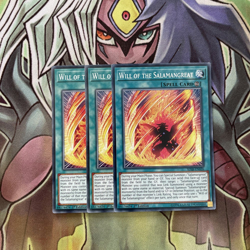 SDSB-EN026 x3 Will of the Salamangreat Common Excellent Condition Yugioh