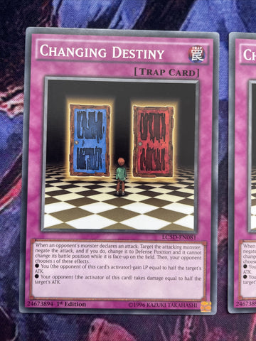 LC5D-EN081 x3 Changing Destiny 1st Edition Mint YuGiOh Card (back)