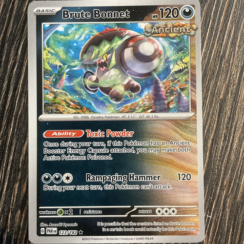 123/182 BRUTE BONNET REVERSE HOLO PARADOX RIFT POKEMON CARD