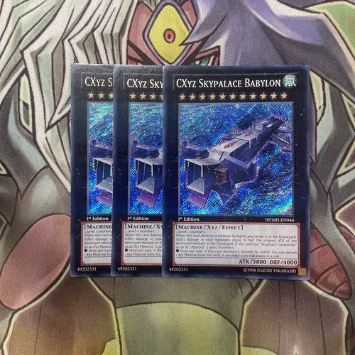NUMH-EN046 CXyz SKypalace Babylon Secret Rare x3 Excellent Condition Yugioh