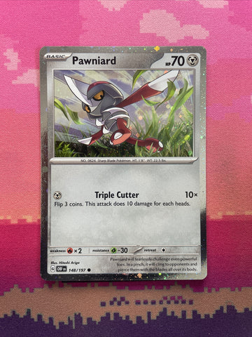 Pokemon Card Pawniard Obsidian Flames Cosmo Holo 148/197 NM