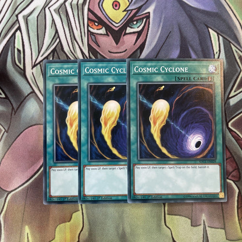 SDCL-EN029 x3 Cosmic Cyclone Common Excellent Condition Yugioh