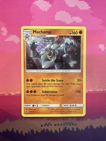 Pokemon Card Machamp Guardians Rising Holo Rare 65/145 Near Mint
