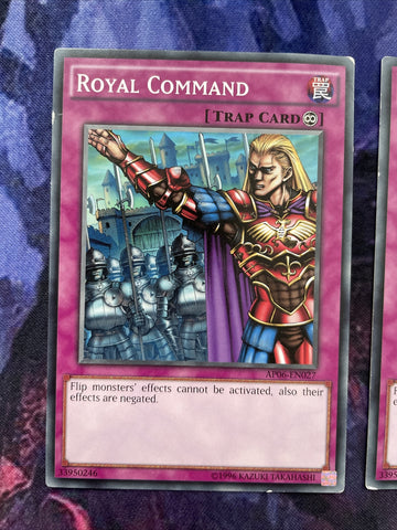 AP06-EN027 X3 Royal Command COMMON PLAYSET YuGiOh (back)