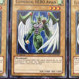 LCGX-EN001 x3 Elemental HERO Avian Common UNL Edition Mint Set YuGiOh