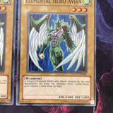 LCGX-EN001 x3 Elemental HERO Avian Common UNL Edition Mint Set YuGiOh