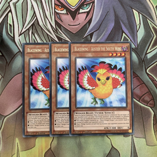 LED3-EN025 x3 Blackwing - Auster the South Wind Rare Excellent Condition Yugioh
