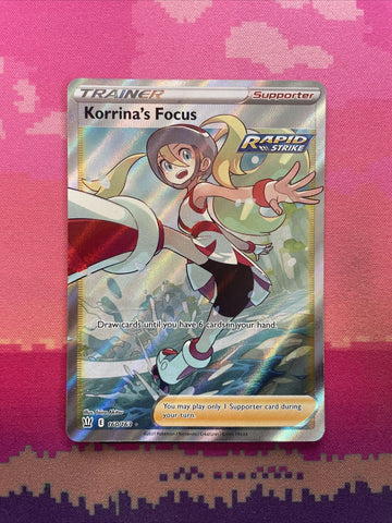 Pokemon Card Korrina's Focus 160/163 Ultra Rare Battle Styles Near Mint