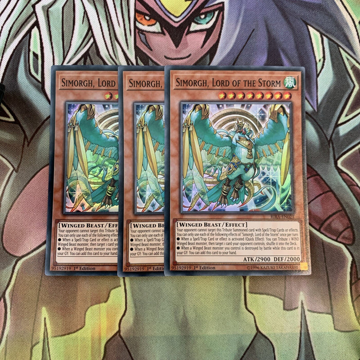 RIRA-EN021 x3 Simorgh, Lord of the Storm Super Rare Excellent Condition Yugioh
