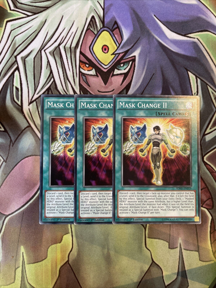 SDHS-EN019 x3 Mask Change II Common Excellent Condition Yugioh