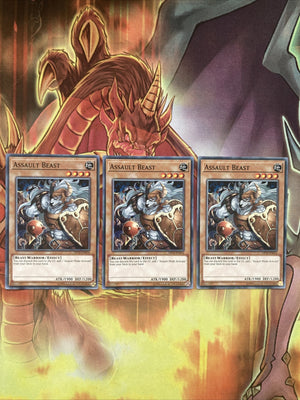 OP10-EN014 PLAYSET 3 X Yugioh assault beast Common OTS NM