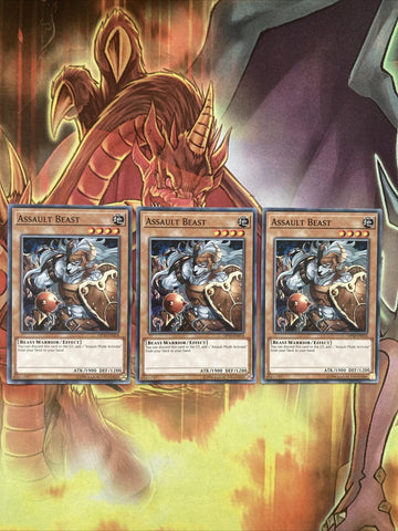 OP10-EN014 PLAYSET 3 X Yugioh assault beast Common OTS NM