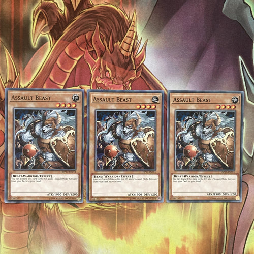 OP10-EN014 PLAYSET 3 X Yugioh assault beast Common OTS NM