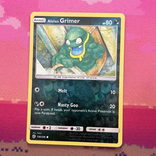 Pokemon Card Alolan Grimer Cosmic Eclipse Reverse Holo 130/236 Near Mint