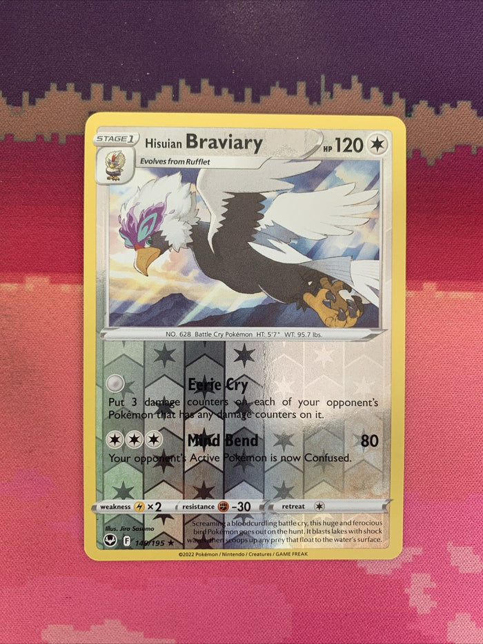 Pokemon Card Hisuian Braviary Silver Tempest Reverse Holo Rare 149/195 Near Mint