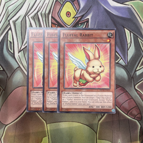 NECH-EN020 Fluffal Rabbit Common x3 Excellent Condition Yugioh