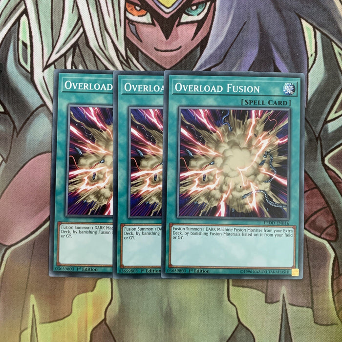 LEDD-ENB16 x3 Overload Fusion Common Excellent Condition Yugioh
