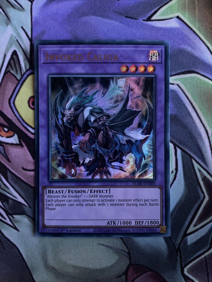 BLAR-EN080 Invoked Caliga Ultra Rare 1st Edition NM Yugioh Card