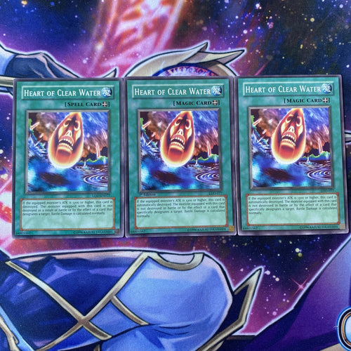 LOD-077 x3 Heart Of Clear Water Yugioh Playset