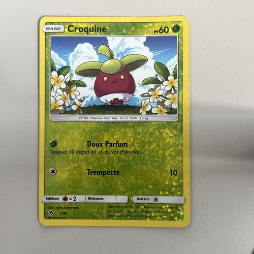 Pokemon Card Bounsweet McDonald's 2019 FRENCH Reverse 2/40 Moderately Played