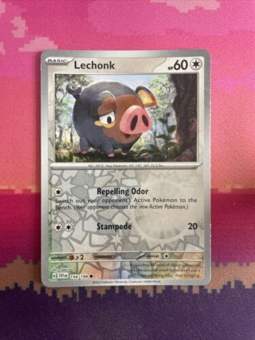 Pokemon Card Lechonk Scarlet & Violet Reverse Holo Common 154/198 Near Mint