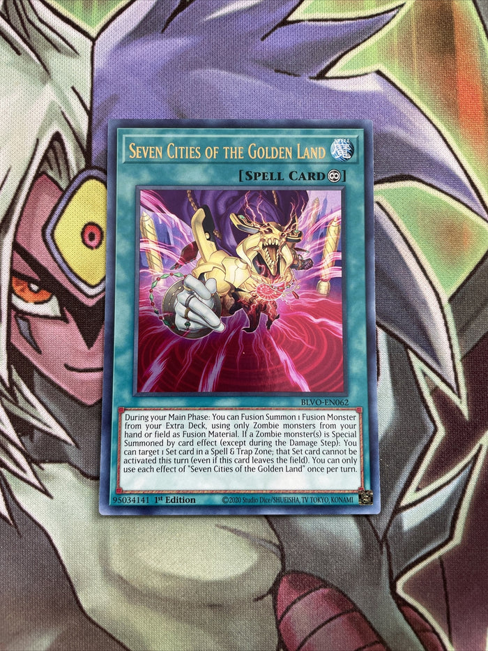 BLVO-EN062 Seven Cities Of The Golden Land Ultra Rare 1st Edition NM Yugioh Card