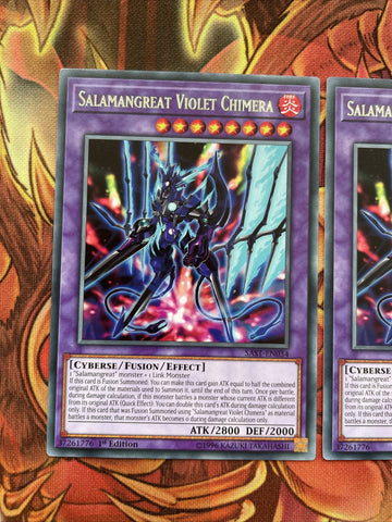 SAST-EN034 x3 Salamangreat Violet Chimera - Rare - 1st Edition Yugioh (back)