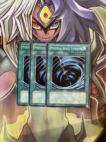 SD4-EN016 x3 Mystical Space Typhoon Common Excellent Condition Yugioh