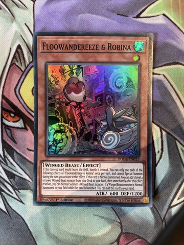 BODE-EN013 Floowandereeze & Robina Super Rare 1st Edition NM Yugioh Card