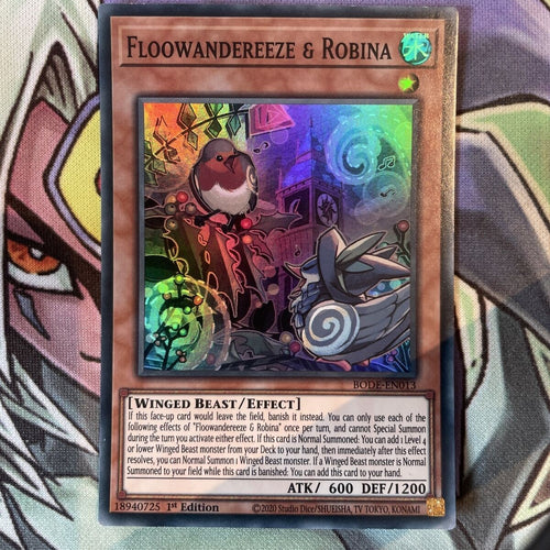 BODE-EN013 Floowandereeze & Robina Super Rare 1st Edition NM Yugioh Card