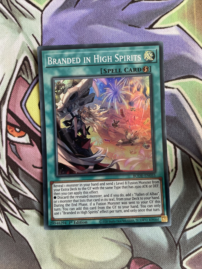 BODE-EN055 Branded In High Spirits Super Rare 1st Edition NM Yugioh Card