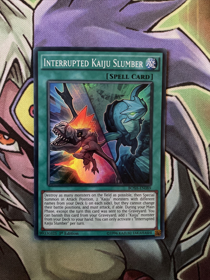 BOSH-EN089 Interrupted Kaiju Slumber Super Rare 1st Edition NM Yugioh Card