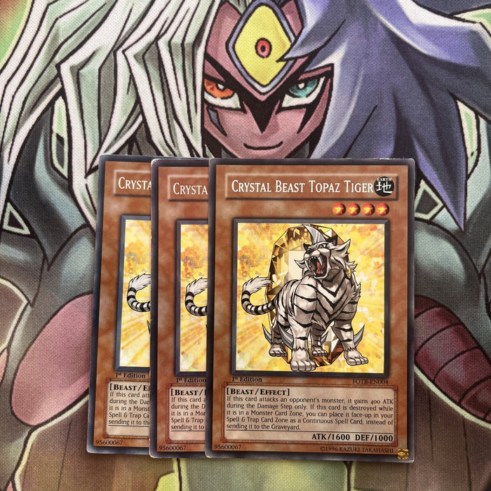 FOTB-EN004 x3 Crystal Beast Topaz Tiger Rare Excellent Condition Yugioh
