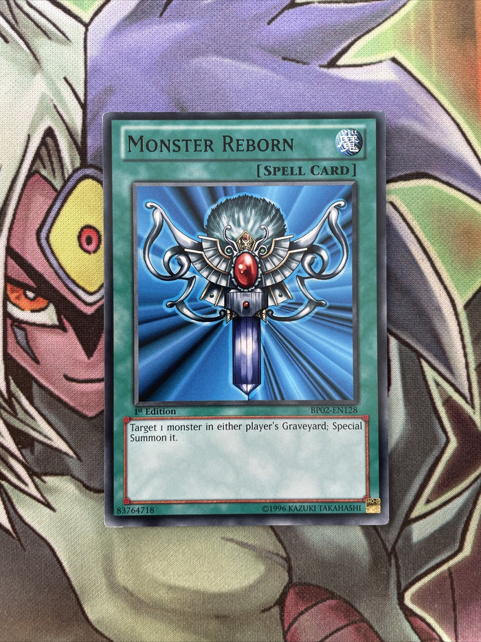 BP02-EN128 Monster Reborn Black Rare 1st Edition NM Yugioh Card