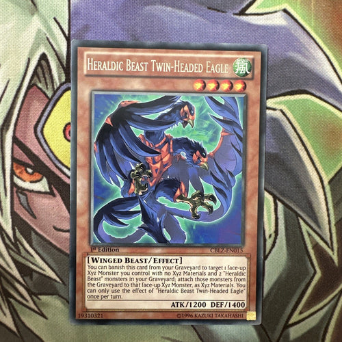 CBLZ-EN015 Heraldic Beast Twin-Headed Eagle Rare 1st Edition NM Yugioh Card